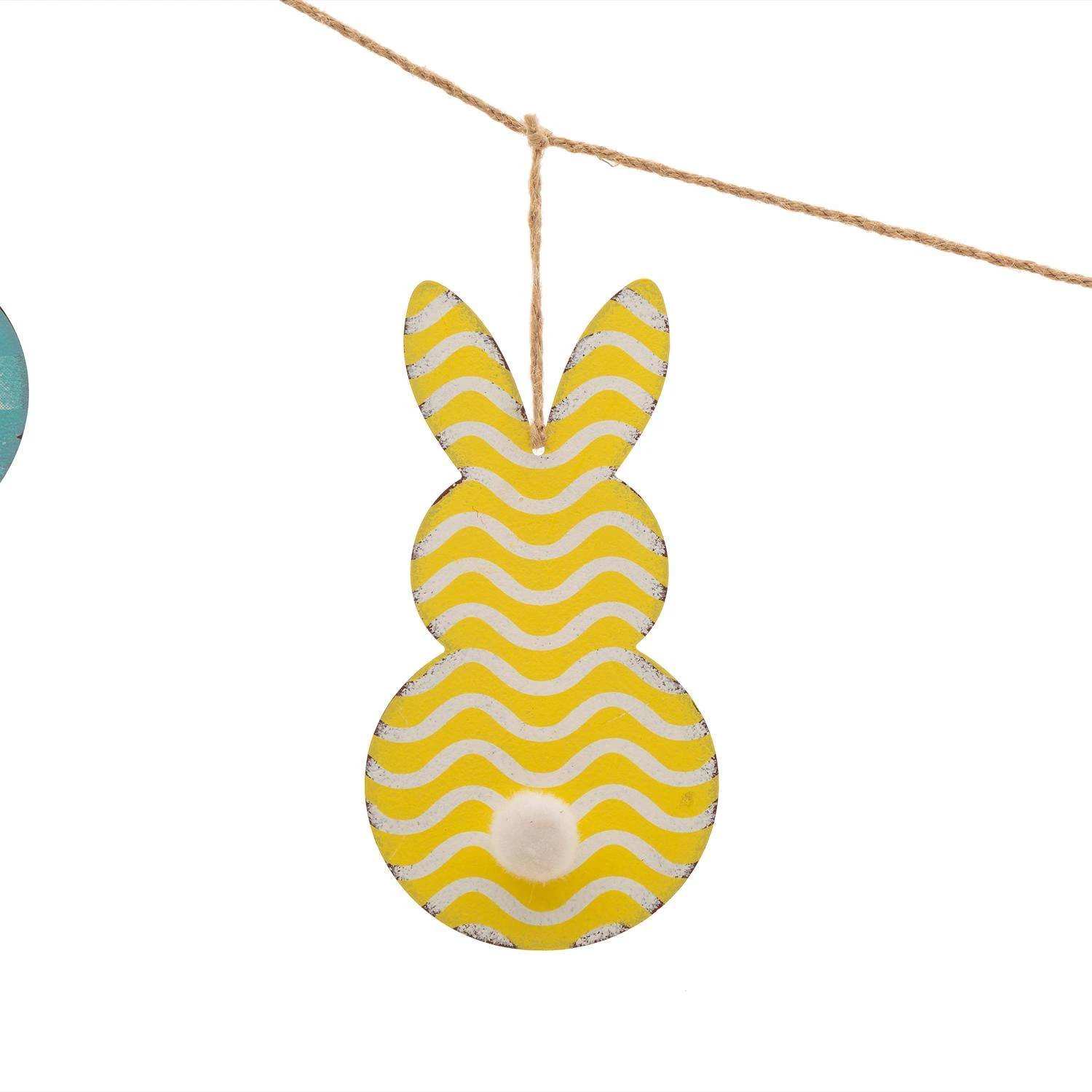 Glitzhome Easter Garland Iron/Linen 1 Pc 5 Glitzhome Easter Garland Iron/Linen 1 Pc - Image 5