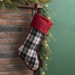 Glitzhome Multicolored Plaid Christmas Stocking 0.5 In. 9 Glitzhome Multicolored Plaid Christmas Stocking 0.5 In. -Glitzhome fe78d0ac 4971 4688 93bd ee982bd20f55