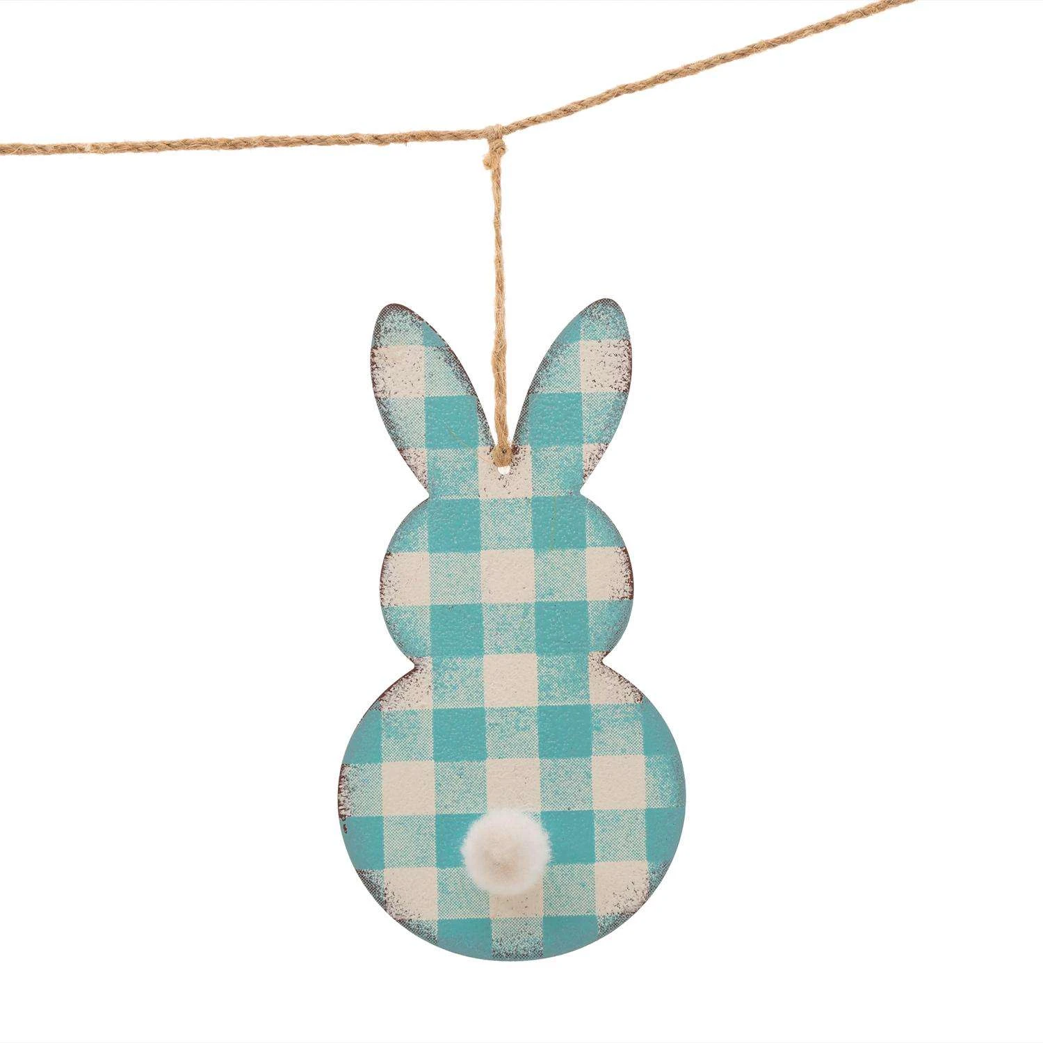 Glitzhome Easter Garland Iron/Linen 1 Pc 4 Glitzhome Easter Garland Iron/Linen 1 Pc - Image 4